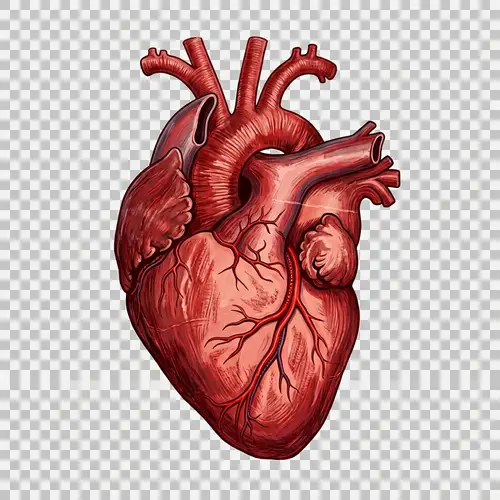 Realistic 2D Heart Art | Digital Red Heart Design