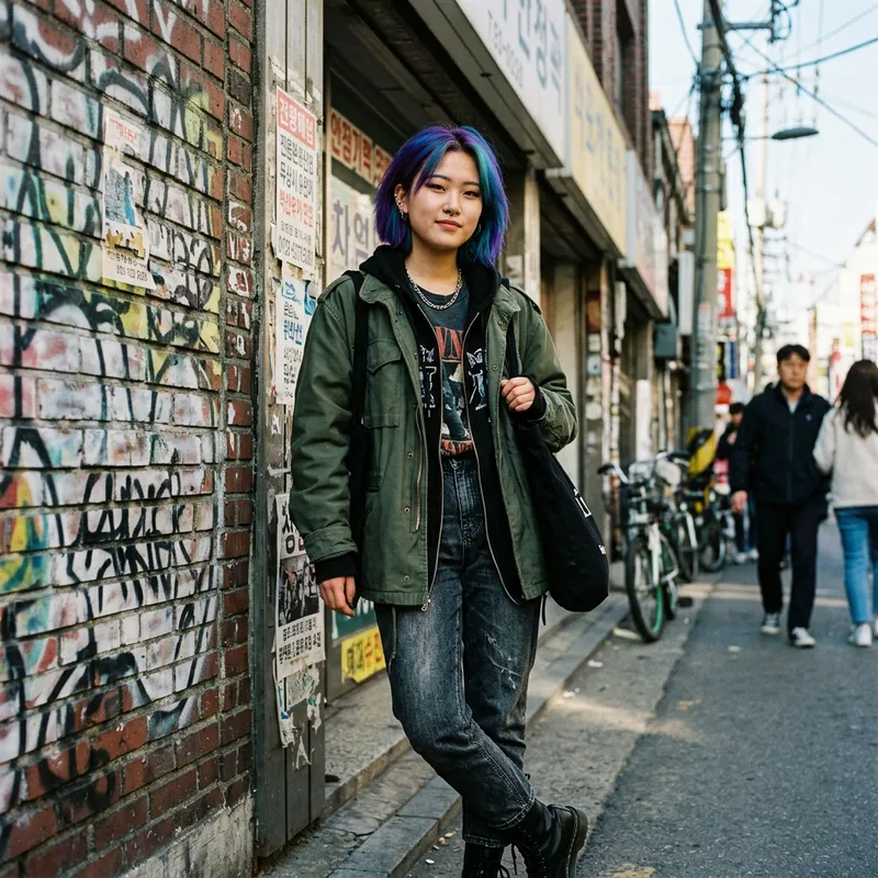 Vibrant Teen with Bold Style | Urban Street Photography Vibes Vibrant Teen with Bold Style | Urban Street Photography Vibes