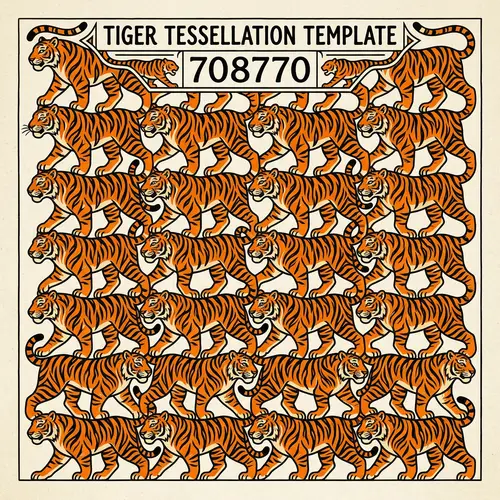 Tiger Tessellation Template | Geometric Design