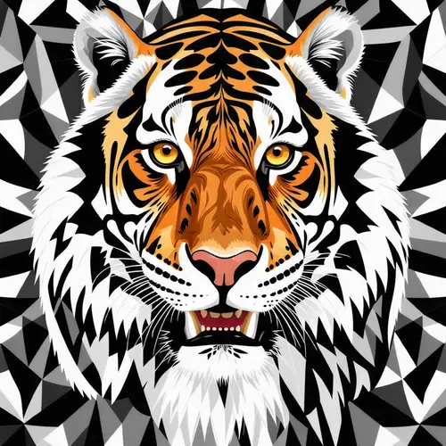 Tiger Tessellation Template | Geometric Design