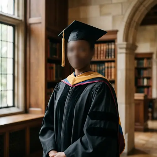 Elegant Graduation Photo Background with Cap & Gown