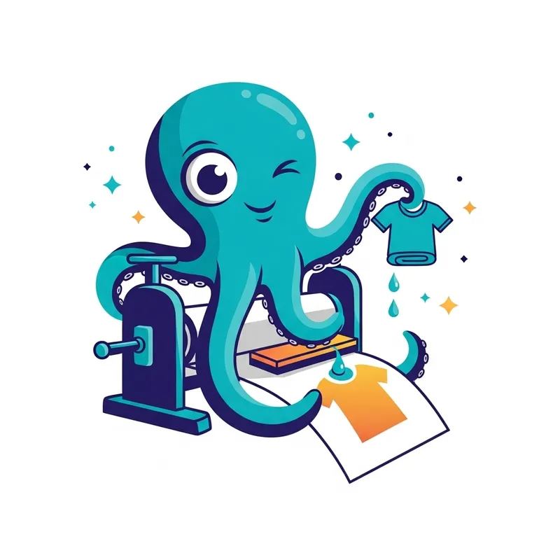 Whimsical Printing & Apparel Graphics in Turquoise