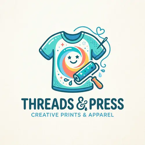 Whimsical Printing & Apparel Graphics in Turquoise