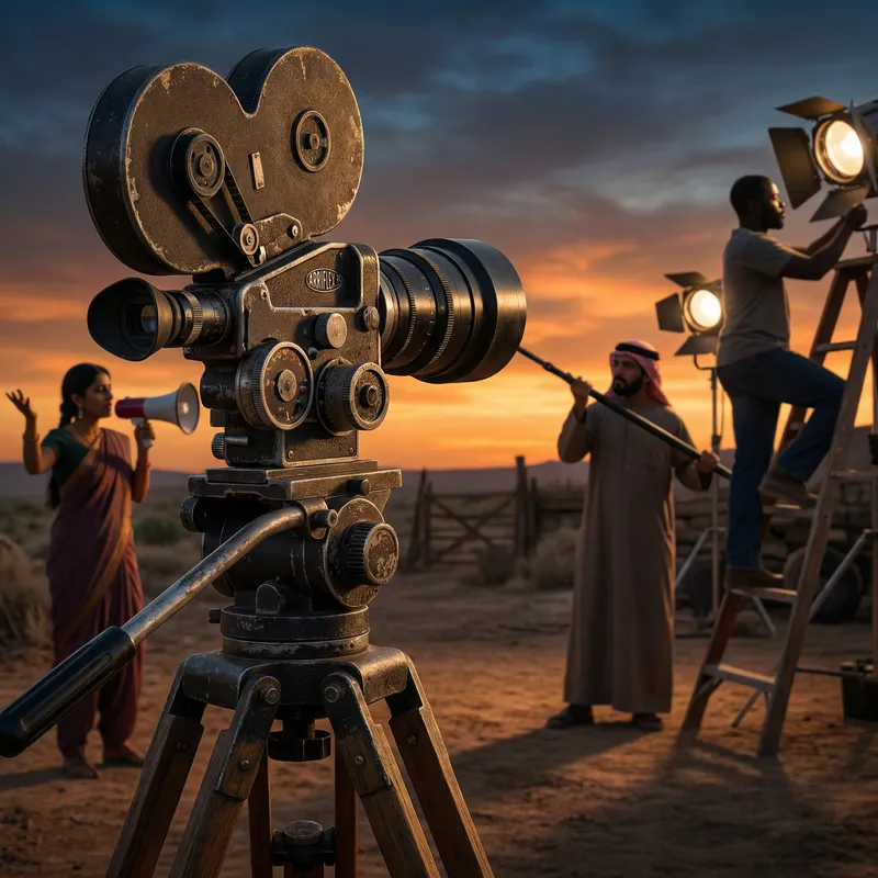 Vintage Cinematography Capturing Outdoor Scene