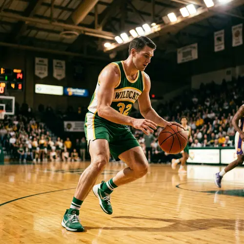 Tall Athletic Basketball Player Dribbling Intensely