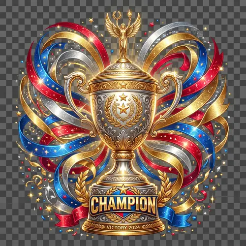 Champion Design | Trophy, Ribbons, Gold & Silver Colors