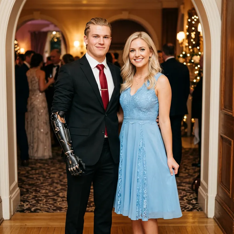 Edward Elric and Winry Rockbell - Stylish Suit and Dress Photo