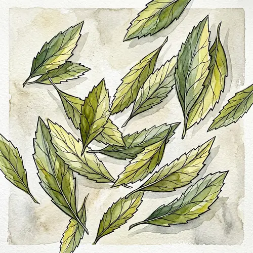 Abstract Olive Leaves Art | Natural Green & Yellow Hues