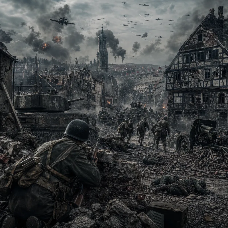 Intense WWII Battle Scenes: Soldiers & War Machines Intense WWII Battle Scenes: Soldiers & War Machines
