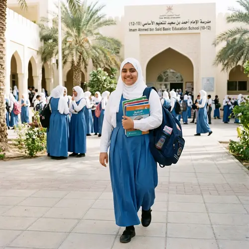 Omani Female Student in School Uniform