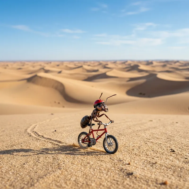 Ant Riding Bike Across Desert Ant Riding Bike Across Desert