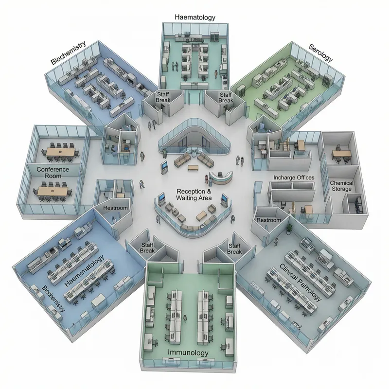 Spacious Clinical Laboratory Floor Plan Design
