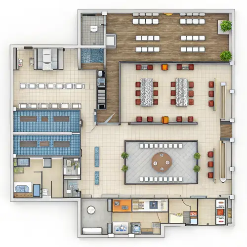 Spacious Clinical Laboratory Floor Plan Design