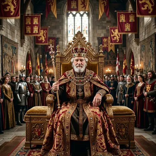Majestic King Seated on Throne | Medieval Royalty
