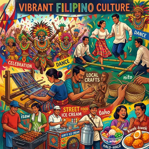 Explore Vibrant Filipino Culture in Colorful Collage
