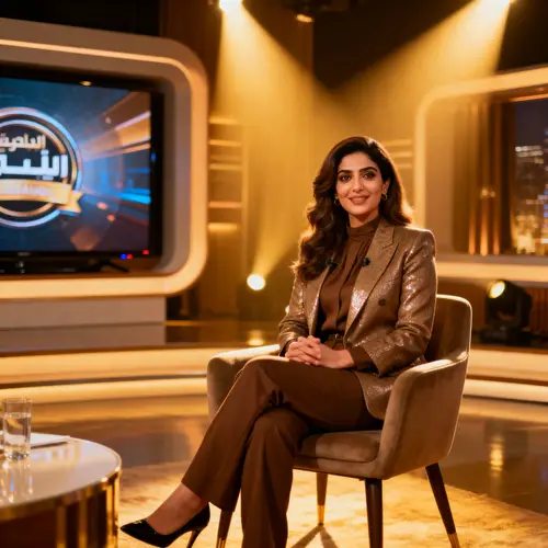 Charismatic Middle-Eastern TV Presenter in Style