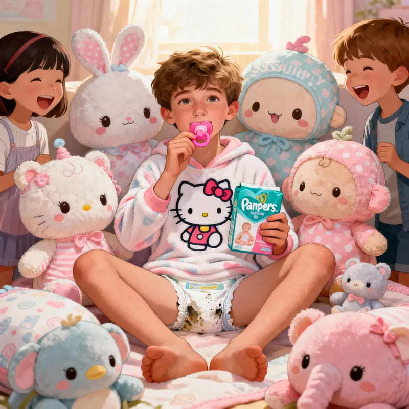 Hunter's Playful Baby Outfit and Plushie Fun