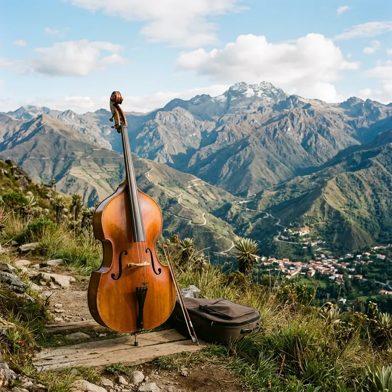 Double Bass in Front of the Andes - Venezuelan Harmony Double Bass in Front of the Andes - Venezuelan Harmony