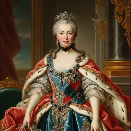 18th Century Female Figure Portrait - Imperial Elegance
