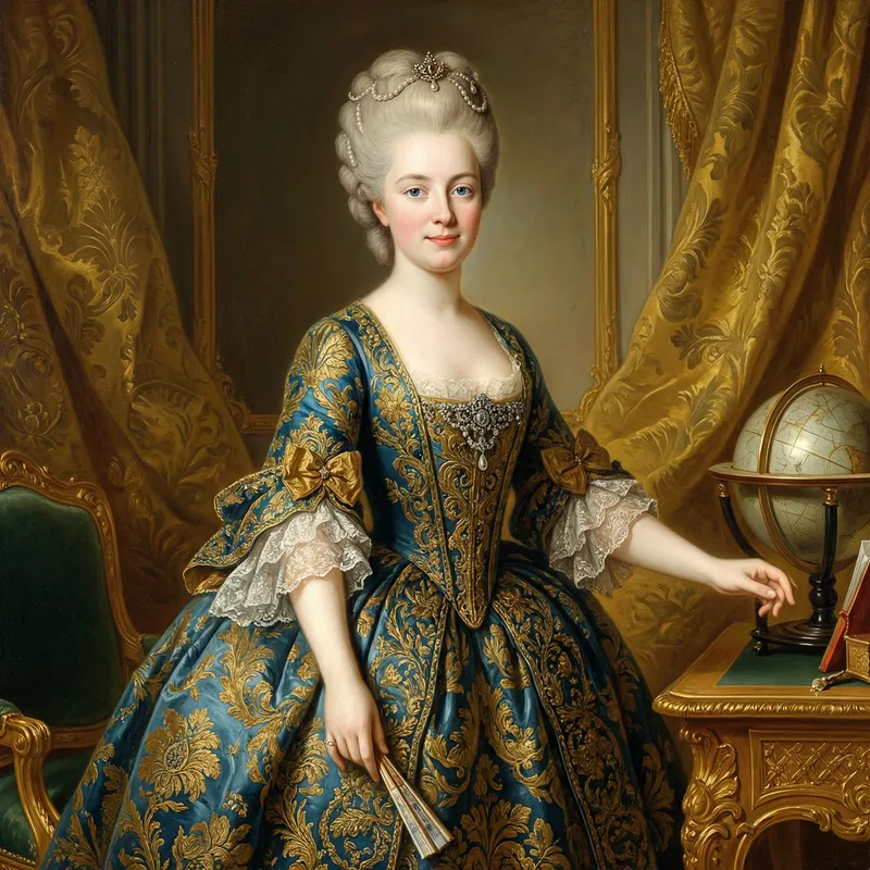 18th Century Female Figure Portrait - Imperial Elegance