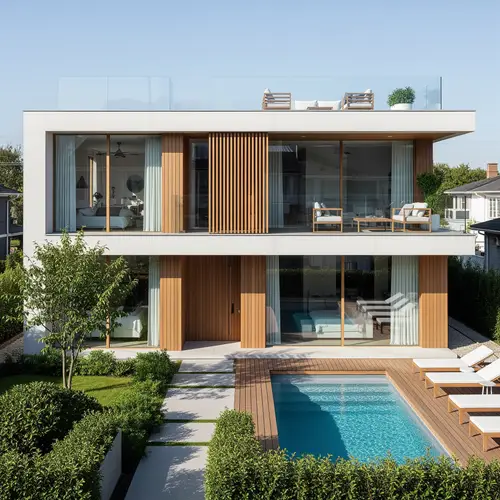 Modern Minimalist Two-Story Home with Pool