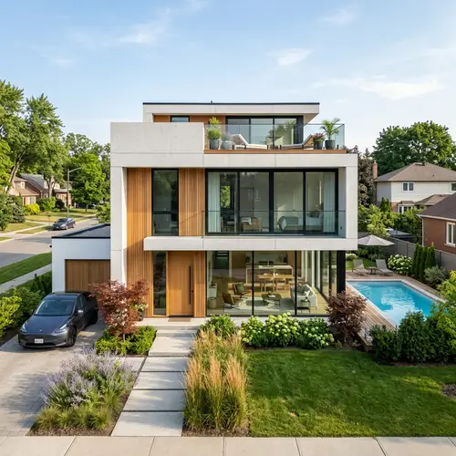Modern Minimalist Two-Story Home with Pool