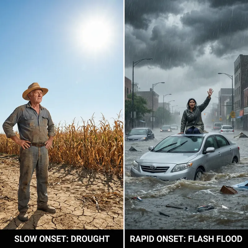 Contrasting Slow & Rapid Onset Hazards: Visual Representation