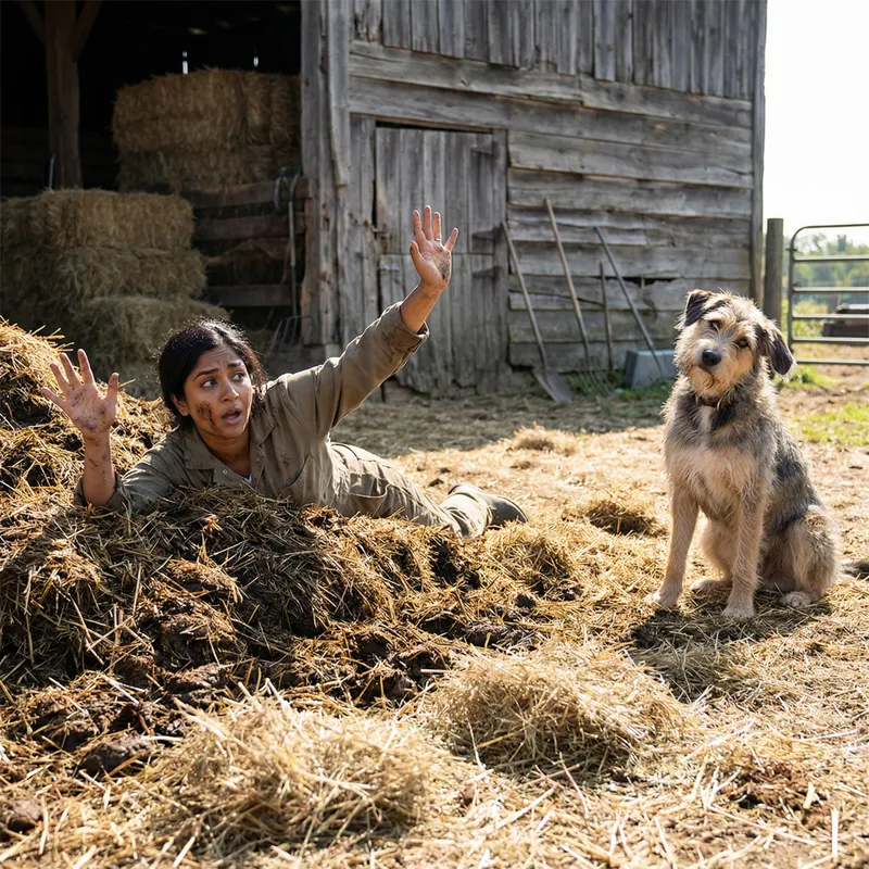 Woman Trips and Falls in Manure | Unfortunate Farm Accident Woman Trips and Falls in Manure | Unfortunate Farm Accident
