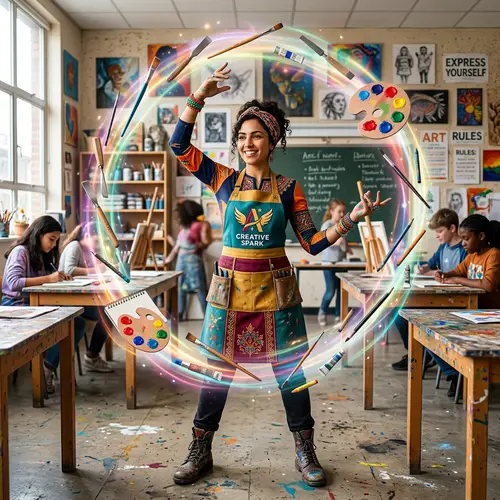 Middle-Eastern Female Art Teacher: Superhero of Artistry