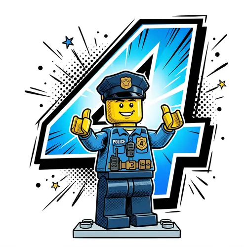 Lego City Police Officer Comic Style Art