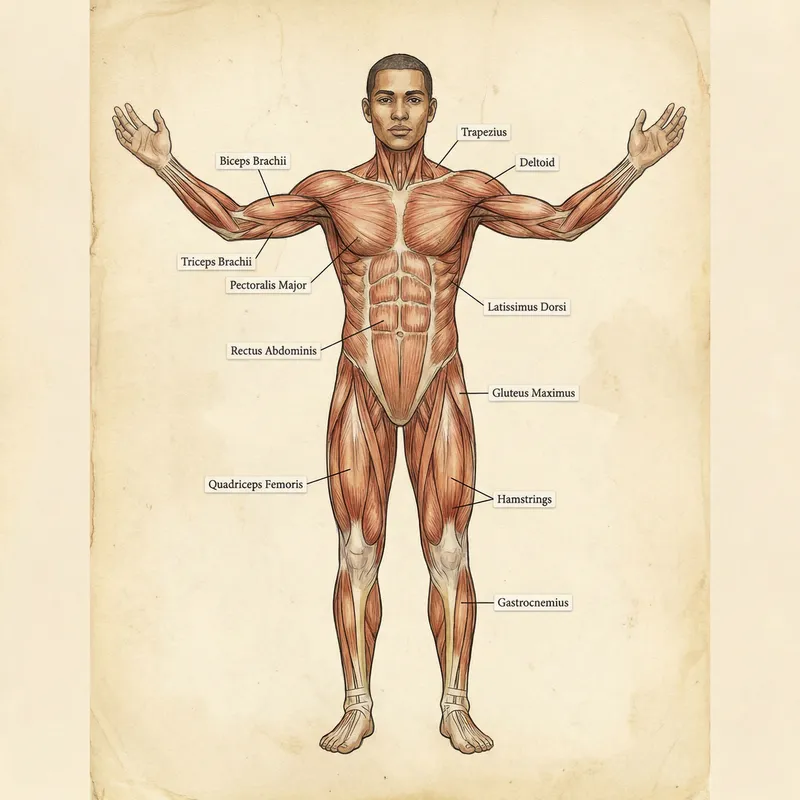 Human Anatomy with Muscles Names