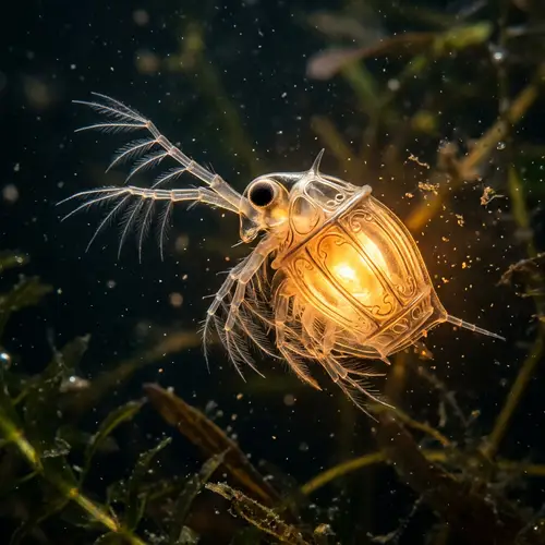 Illuminated Water Flea Creature: Nature's Lantern