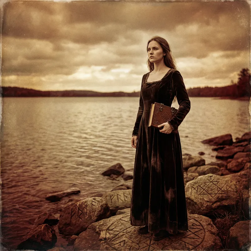 15th Century European Woman at Leman Lake | Mystical Elegance