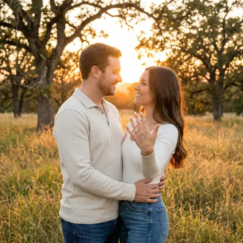 Romantic Engagement Portraits in Golden Hour