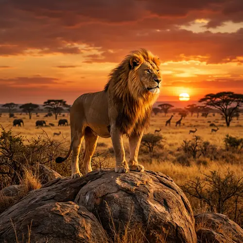 Majestic Lion in Natural Habitat