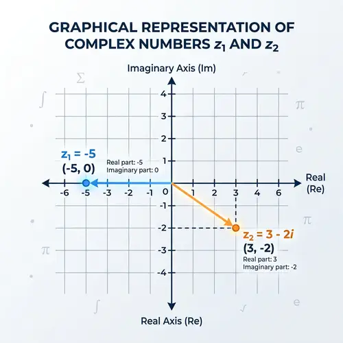 2D Graph of Mathematical Function with z1=-5 and z2=3-2i