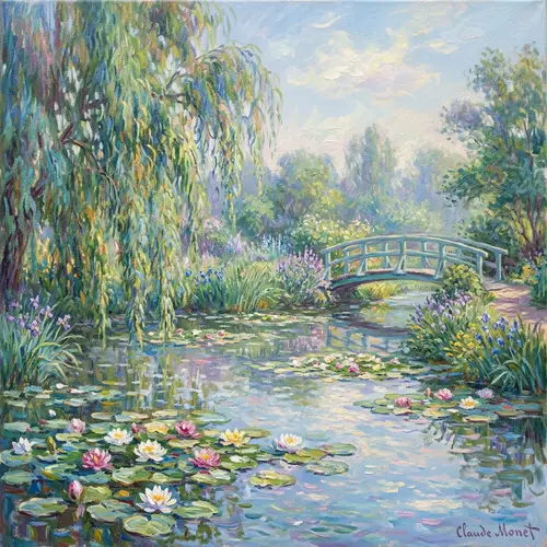 Tranquil Landscape Inspired by Monet's Impressionism
