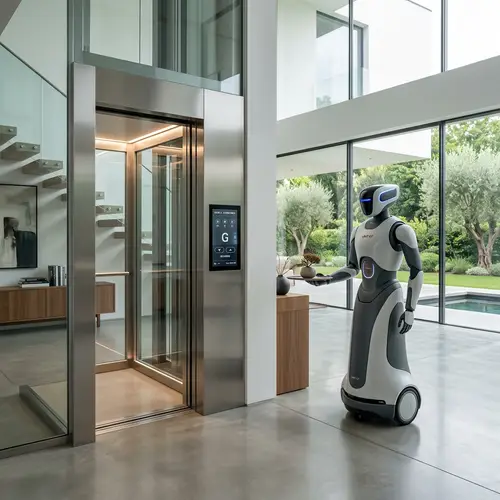 Minimalist Villa Elevator with Smart Features