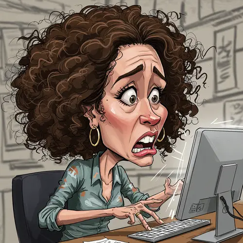 Stressed Woman Balancing Work and Technology