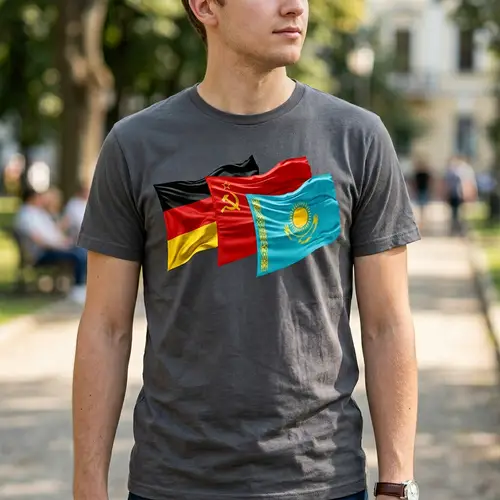 Dynamic Flag T-shirt Design | German, Soviet Union, Kazakhstani Flags