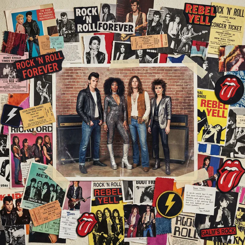 Eclectic Rock 'n' Roll Fashion Collage