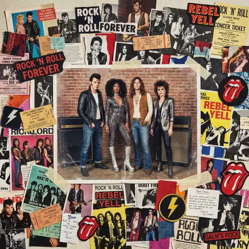 Eclectic Rock 'n' Roll Fashion Collage