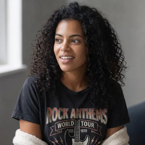 Rock Style: Black Curly Hair Beauty
