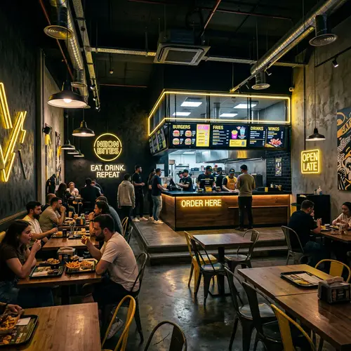 Modern Fast-Food Restaurant Interior Design