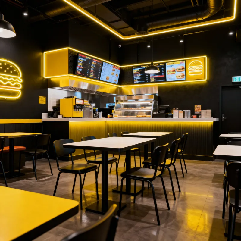 Modern Fast-Food Restaurant Interior Design