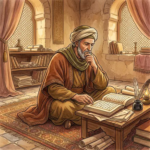 8th Century Historical Figure in Middle Eastern Attire | Arabic Grammar Contributions