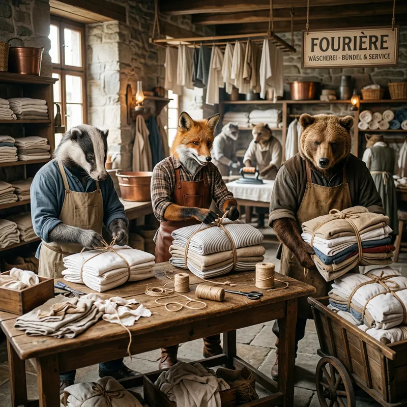 Laundry Bundling with Animal Heads Design