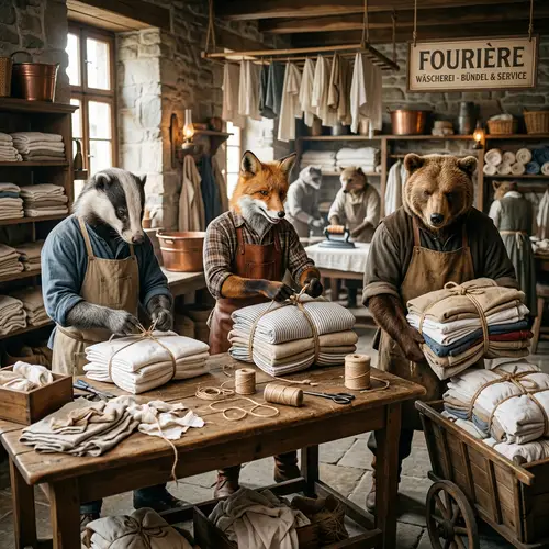 Laundry Bundling with Animal Heads Design
