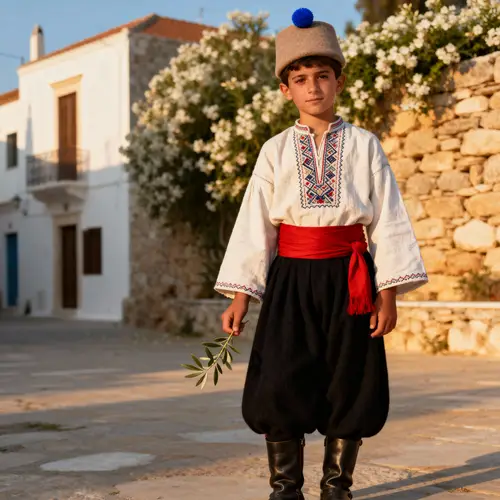 Cypriot Boy in Traditional Costume