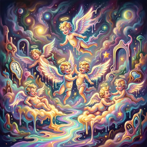 Eccentric Surrealism Digital Painting with Luminescent Elements